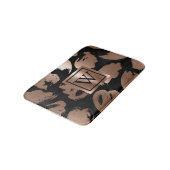 Zwart en Roos Gouden Abstracte Borstel Badmat (Gekanteld)