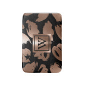 Zwart en Roos Gouden Abstracte Borstel Badmat (Voorkant Verticaal)