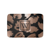 Zwart en Roos Gouden Abstracte Borstel Badmat (Voorkant)