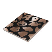 Zwart en Roos Gouden Abstracte Borstel Tegeltje (Zijkant)