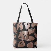 Zwart en Roos Gouden Abstracte Borstel Tote Bag (Achterkant)