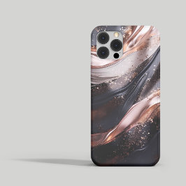 Zwart en Roos Gouden Achtergrond Gepersonaliseerd  iPhone 14 Plus Hoesje