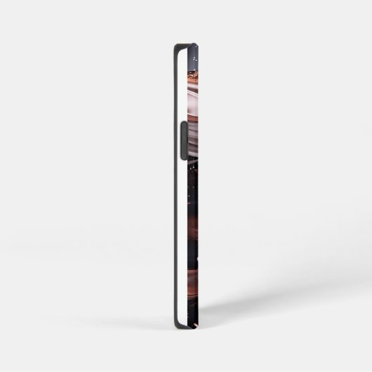 Zwart en Roos Gouden Achtergrond Gepersonaliseerd  iPhone Hoesje (Rechterkant)