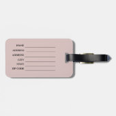 Zwart en Roos Gouden Achtergrond Ontwerp Bagagelabel (Achterkant horizontaal)