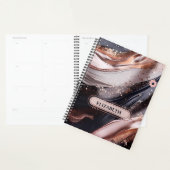 Zwart en Roos Gouden Achtergrond Ontwerp Planner (Display)