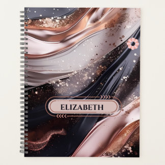 Zwart en Roos Gouden Achtergrond Ontwerp Planner