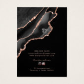 Zwart en roos gouden agaat ketting display kaart (Achterkant)