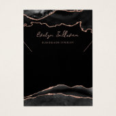 Zwart en roos gouden agaat ketting display kaart (Voorkant)