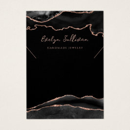 Zwart en roos gouden agaat ketting display kaart