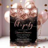 Zwart en Roos Gouden Discobal 40e verjaardagsfeest Kaart