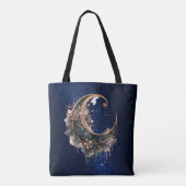 Zwart en Roos gouden halve maan Halloween Tote Bag (Achterkant)