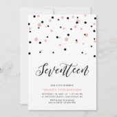 Zwart en Roos gouden meisje 17e tienerdag Kaart (Voorkant)