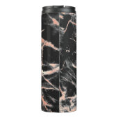 Zwart en Roos goudmarmer, naam en monogram, Vs 2 Thermosbeker (Achterkant)