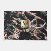 Zwart en Roos goudmarmer, Namen en monogram, Vs 3 Deurmat (Voorkant)