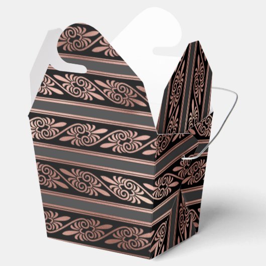 Zwart en roosgoud bedankdoosjes (Geopend)