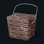 Zwart en roosgoud bedankdoosjes<br><div class="desc">Elegante favorietendoos met een namaak folie roosgoud art deco patroon.</div>