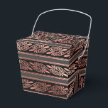 Zwart en roosgoud bedankdoosjes<br><div class="desc">Elegante favorietendoos met een namaak folie roosgoud art deco patroon.</div>