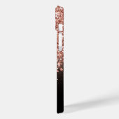 Zwart en roosgoud glinster glamour Case-Mate iPhone case (Achterkant / Links)