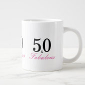 Zwart en Roze 50 en Fabulous 50th Birthday Grote Koffiekop (Rechts)
