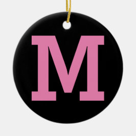 Zwart en Roze Aangepaste Grote Initialen Letter So Keramisch Ornament