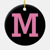 Zwart en Roze Aangepaste Grote Initialen Letter So Keramisch Ornament (Achterkant)