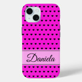 Zwart en roze aangepaste naam Case-Mate iPhone case (Achterkant)