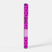 Zwart en roze aangepaste naam iPhone 15 case (Rechterkant)
