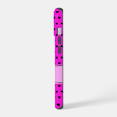 Zwart en roze aangepaste naam iPhone 15 case (Linkerkant)