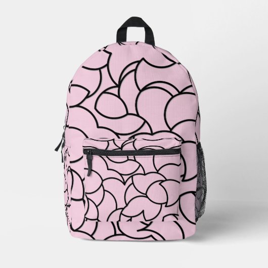 Zwart en roze, Abstract Bedrukte Rugzak (Voorkant)