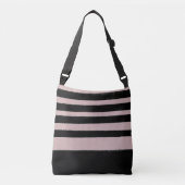Zwart en Roze Abstract Cute Modern Trendy Pattern Crossbody Tas (Voorkant)