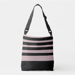 Zwart en Roze Abstract Cute Modern Trendy Pattern Crossbody Tas