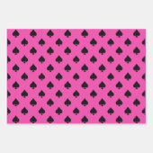 Zwart en Roze Ace van Schoppen Patroon Modern Inpakpapier Vel (Voorkant)