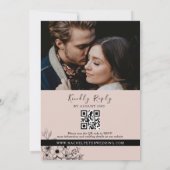  zwart en roze alles in één bruiloft kaart (Achterkant)