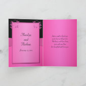 Zwart en roze bloemen dankkaart bedankkaart (Binnen)