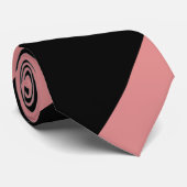 Zwart en roze brede regimentsstreep stropdas (Opgerold)