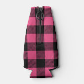 Zwart en Roze Buffalo Rut Monogram Flesjeskoeler (Achterkant)