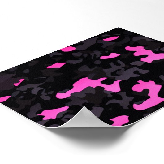 Zwart en roze camouflage poster (Hoek)