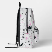 Zwart en Roze Celestial Zon Maan Sterren Bedrukte Rugzak (Links)