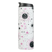 Zwart en Roze Celestial Zon Maan Sterren Thermosbeker (Geroteerd rechts)