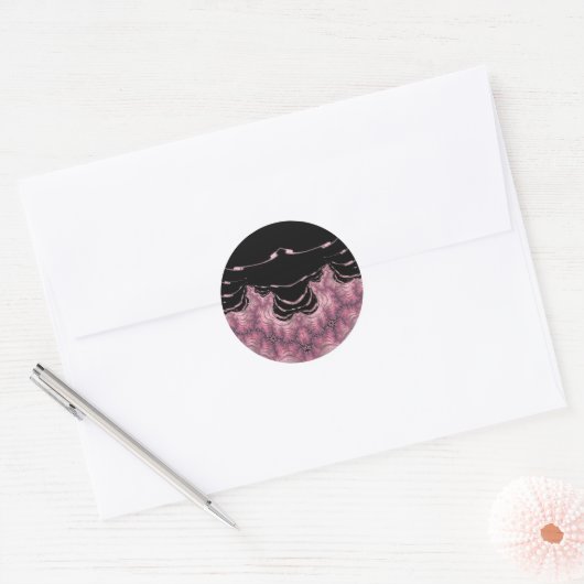 Zwart en Roze ~ Classic Ronde Sticker (Envelop)