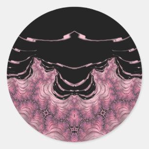 Zwart en Roze ~ Classic Ronde Sticker