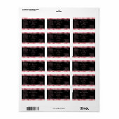 Zwart en Roze Cosmetica Dropper Fles Etiket (Full Sheet)