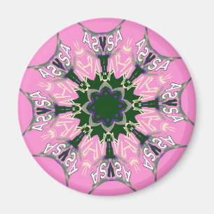 Zwart en roze Cute bloemen mode ontwerp Magneet