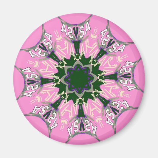 Zwart en roze Cute bloemen mode ontwerp Magneet (Voorkant)