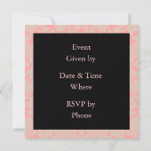 Zwart en roze damast kaart (Achterkant)