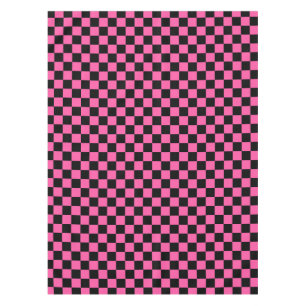 Zwart en roze dambordpatroon tafelkleed