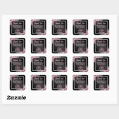 Zwart en roze Dank u Business Logo Vierkante Sticker (Vel)