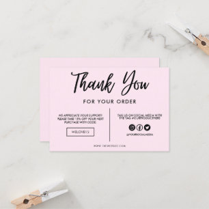 Zwart en roze Dank u voor het mediumtussenvoegsel