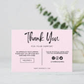 Zwart en roze Dank u voor het mediumtussenvoegsel (Staand voorkant)