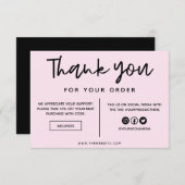 Zwart en roze Dank u voor het mediumtussenvoegsel (Voorkant / Achterkant)